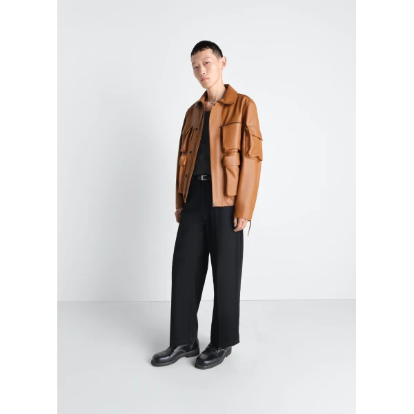 Lemaire Leather Blouson with Pockets in Leather Jacket, view 4