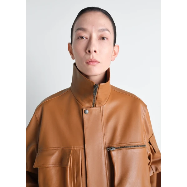 Lemaire Leather Blouson with Pockets in Leather Jacket, view 5