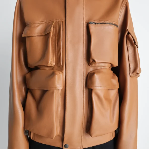 Lemaire Leather Blouson with Pockets in Leather - Jackets - Parisian Minimalist Luxury at Coveti