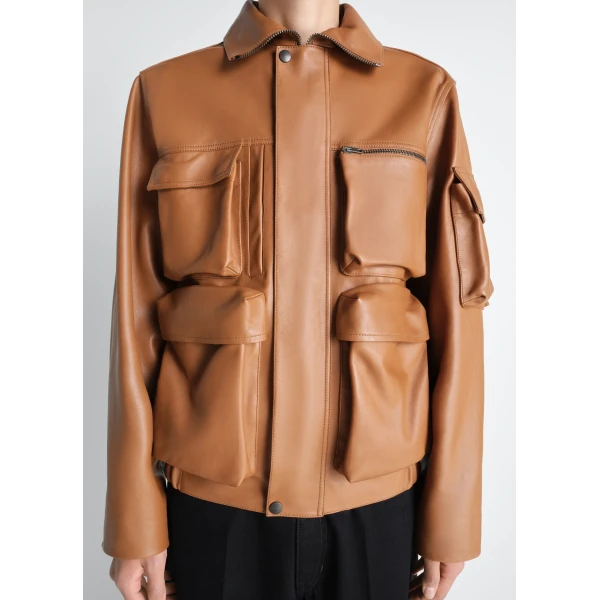 Lemaire Leather Blouson with Pockets in Leather Jacket, view 6