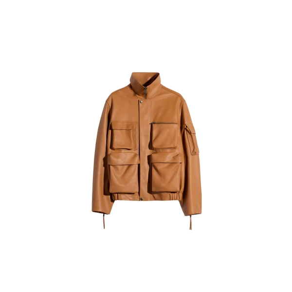 Lemaire Leather Blouson with Pockets in Leather - Jackets - Parisian Minimalist Luxury at Coveti