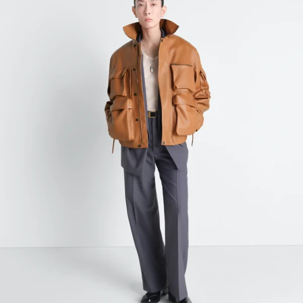 Lemaire Leather Blouson with Pockets in Leather - Jackets - Parisian Minimalist Luxury at Coveti