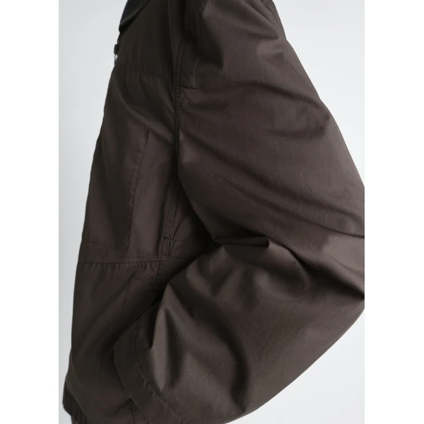 Lemaire Leather Collar Blouson in Cotton Twill Jacket, view 2