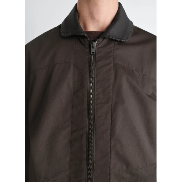 Lemaire Leather Collar Blouson in Cotton Twill Jacket, view 5