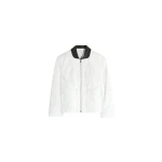 Lemaire Leather Collar Blouson in Cotton Twill - Jackets - Parisian Minimalist Luxury at Coveti