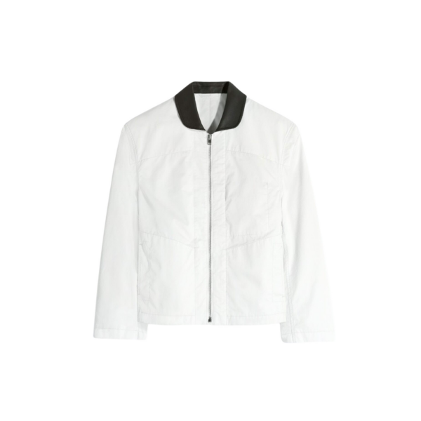 Lemaire Leather Collar Blouson in Cotton Twill - Jackets - Parisian Minimalist Luxury at Coveti