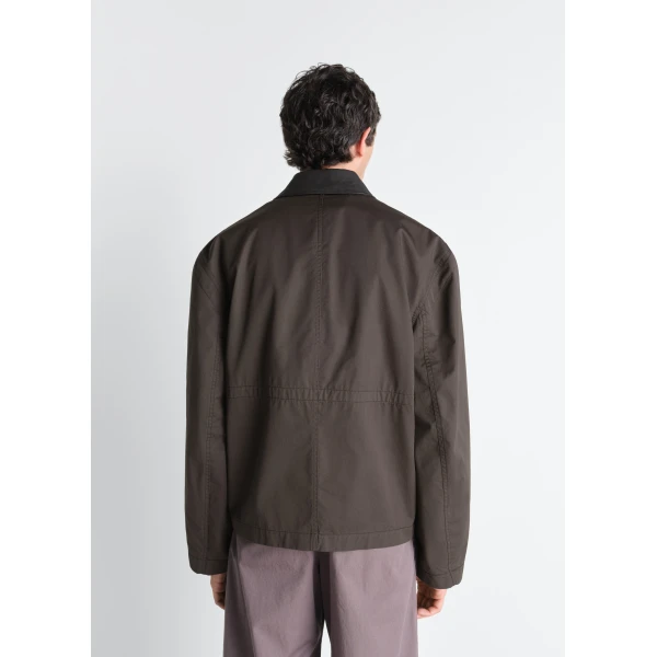 Lemaire Leather Collar Blouson in Cotton Twill Jacket, view 7
