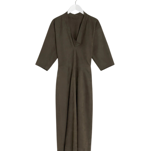 Lemaire Leather V-neck Dress - Dresses - Parisian Minimalist Luxury at Coveti