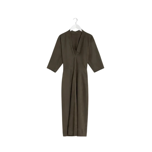 Leather V-neck Dress