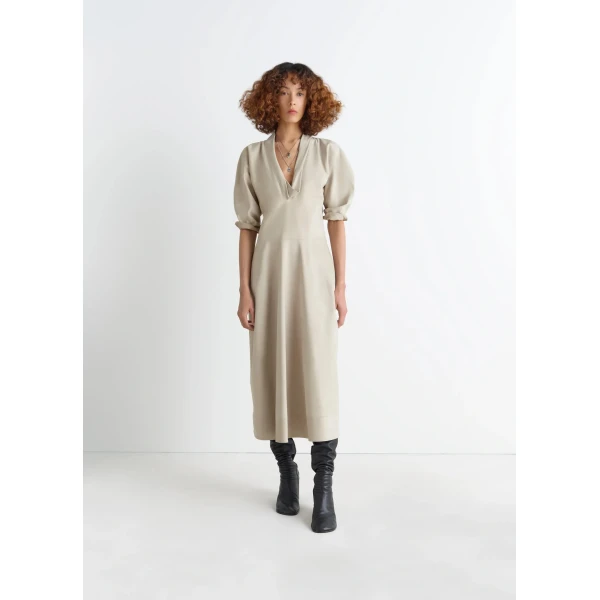 Lemaire Leather V-neck Dress, view 2