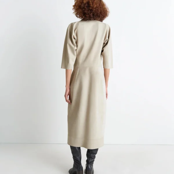 Lemaire Leather V-neck Dress - Dresses - Parisian Minimalist Luxury at Coveti