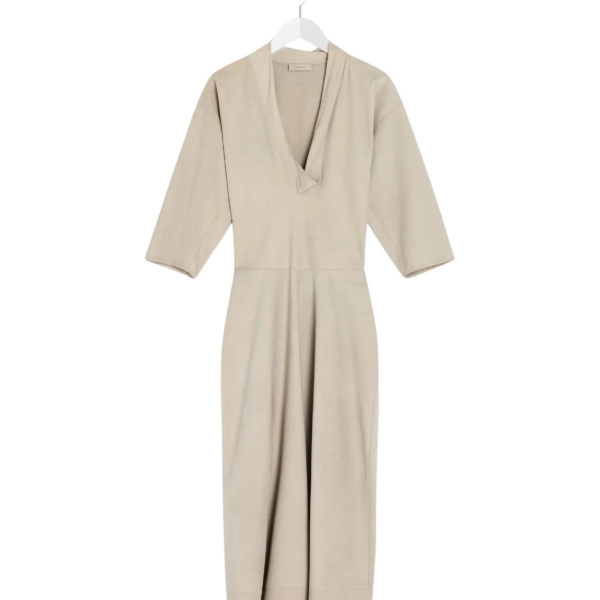 Lemaire Leather V-neck Dress - Dresses - Parisian Minimalist Luxury at Coveti