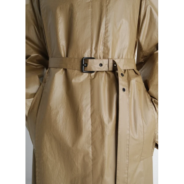 Lemaire Light Wrap Coat in Light Coated Cotton, view 5