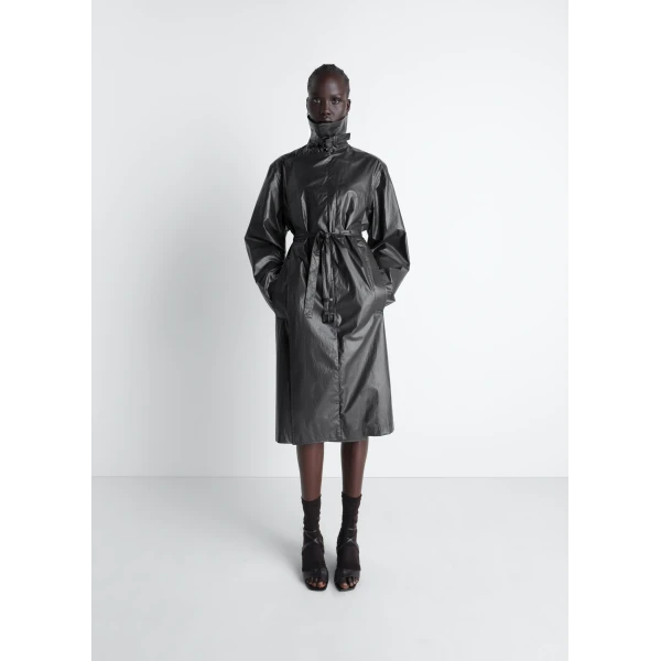 Lemaire Light Wrap Coat in Light Coated Cotton, view 5