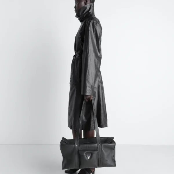 Lemaire Light Wrap Coat in Light Coated Cotton - Coats - Parisian Minimalist Luxury at Coveti