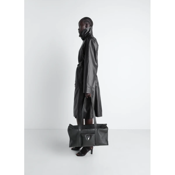 Lemaire Light Wrap Coat in Light Coated Cotton, view 6