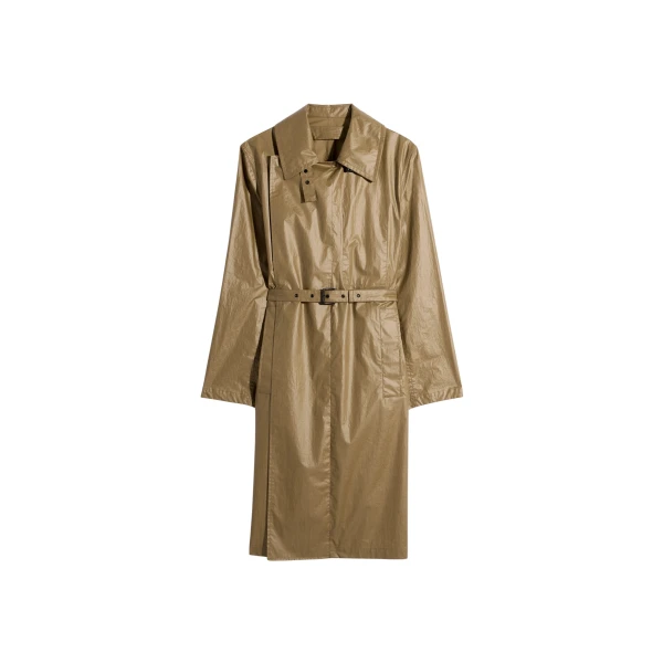 Lemaire Light Wrap Coat in Light Coated Cotton - Coats - Parisian Minimalist Luxury at Coveti