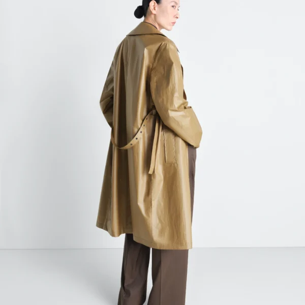 Lemaire Light Wrap Coat in Light Coated Cotton - Coats - Parisian Minimalist Luxury at Coveti
