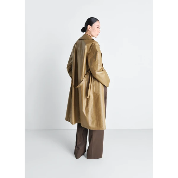 Lemaire Light Wrap Coat in Light Coated Cotton, view 7