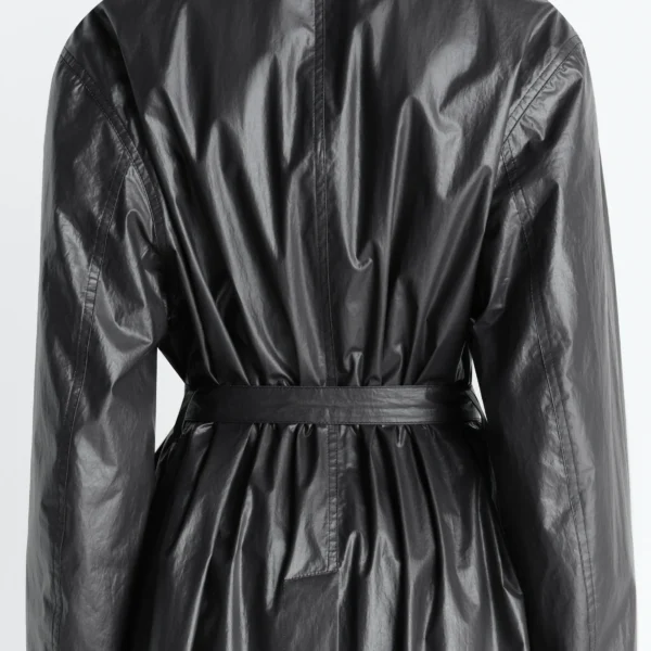 Lemaire Light Wrap Coat in Light Coated Cotton - Coats - Parisian Minimalist Luxury at Coveti