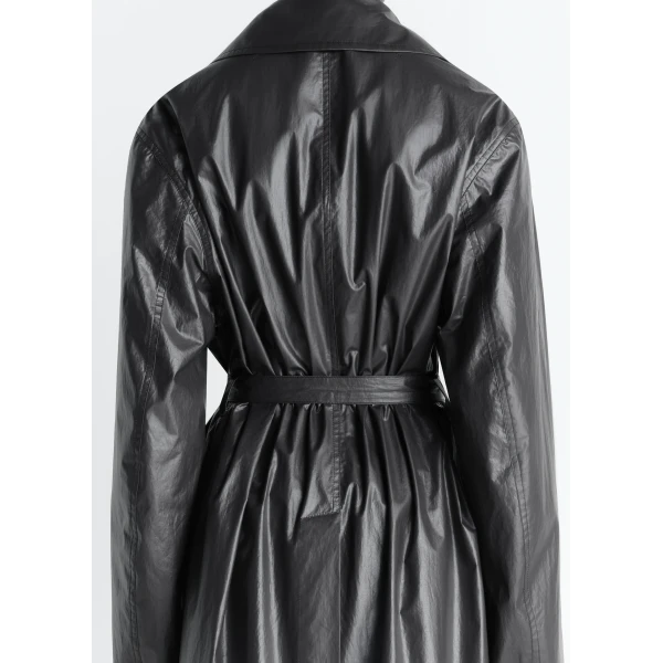 Lemaire Light Wrap Coat in Light Coated Cotton, view 7