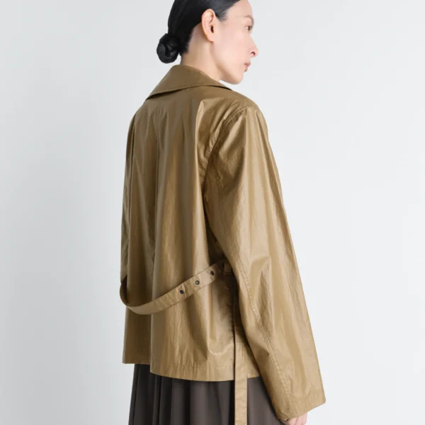 Lemaire Light Wrap Jacket in Light Coated Cotton - Jackets - Parisian Minimalist Luxury at Coveti