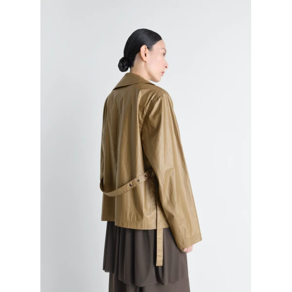 Lemaire Light Wrap Jacket in Light Coated Cotton, view 2