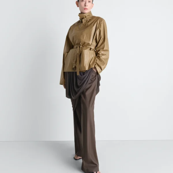Lemaire Light Wrap Jacket in Light Coated Cotton - Jackets - Parisian Minimalist Luxury at Coveti