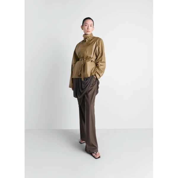 Lemaire Light Wrap Jacket in Light Coated Cotton, view 3