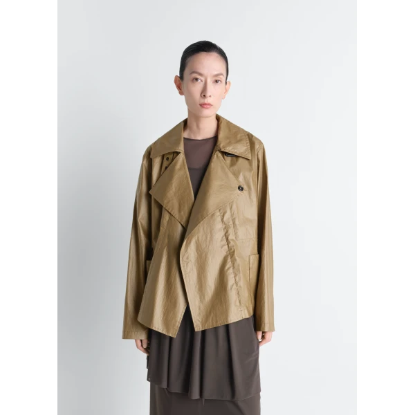 Lemaire Light Wrap Jacket in Light Coated Cotton, view 4