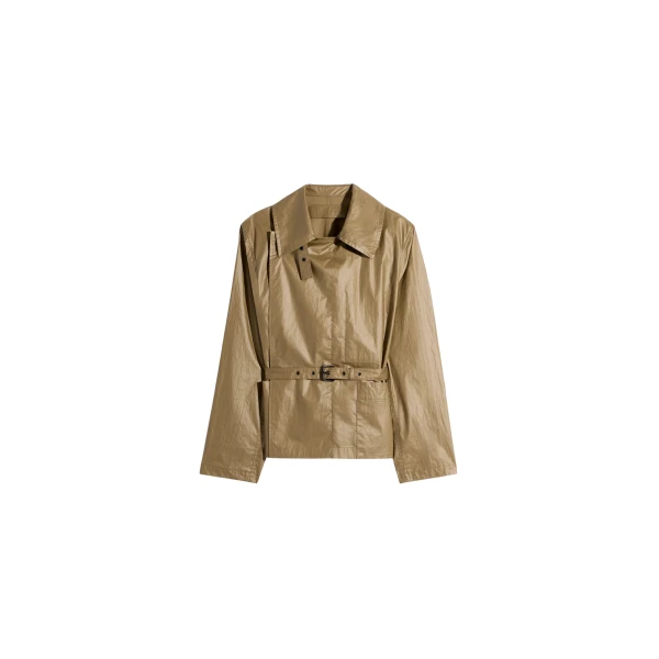Lemaire Light Wrap Jacket in Light Coated Cotton - Jackets - Parisian Minimalist Luxury at Coveti