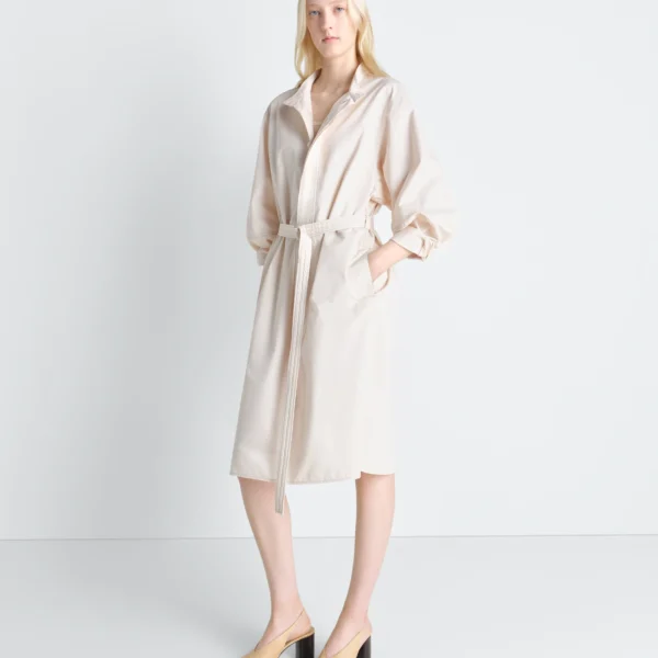 Lemaire Liquette Dress in Light Cotton Satin - Dresses - Parisian Minimalist Luxury at Coveti