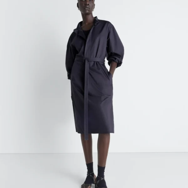 Lemaire Liquette Dress in Light Cotton Satin - Dresses - Parisian Minimalist Luxury at Coveti