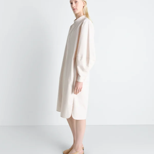 Lemaire Liquette Dress in Light Cotton Satin - Dresses - Parisian Minimalist Luxury at Coveti