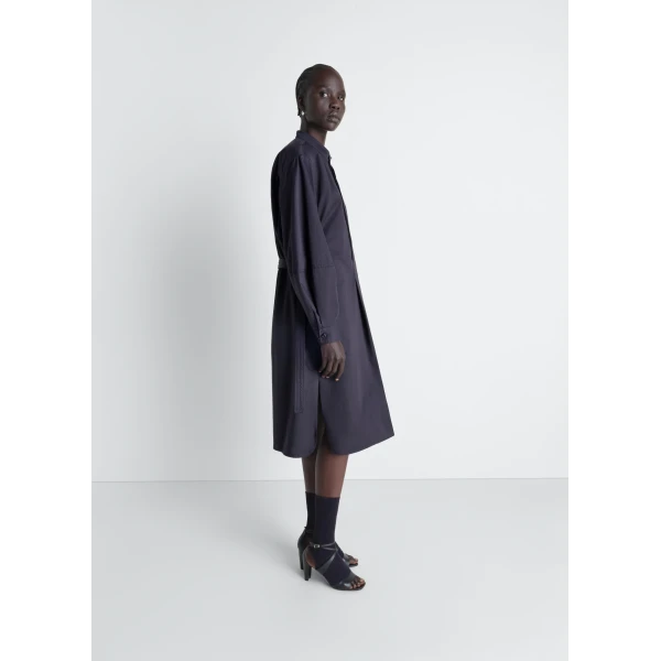 Lemaire Liquette Dress in Light Cotton Satin, view 5