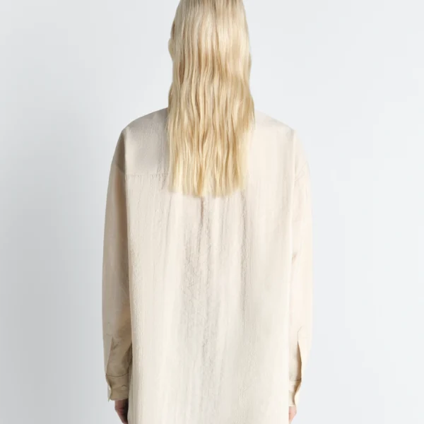 Lemaire Long Shirt with Tie in Dry Silk - Tops - Parisian Minimalist Luxury at Coveti