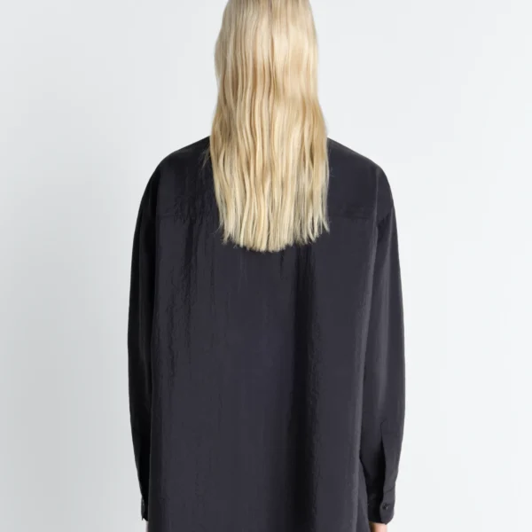 Lemaire Long Shirt with Tie in Dry Silk - Tops - Parisian Minimalist Luxury at Coveti