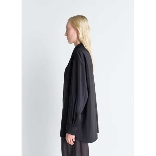 Lemaire Long Shirt with Tie in Dry Silk, view 6