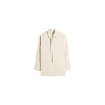 Lemaire Long Shirt with Tie in Dry Silk - Tops - Parisian Minimalist Luxury at Coveti