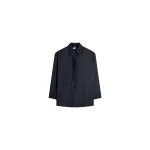 Lemaire Long Shirt with Tie in Dry Silk - Tops - Parisian Minimalist Luxury at Coveti