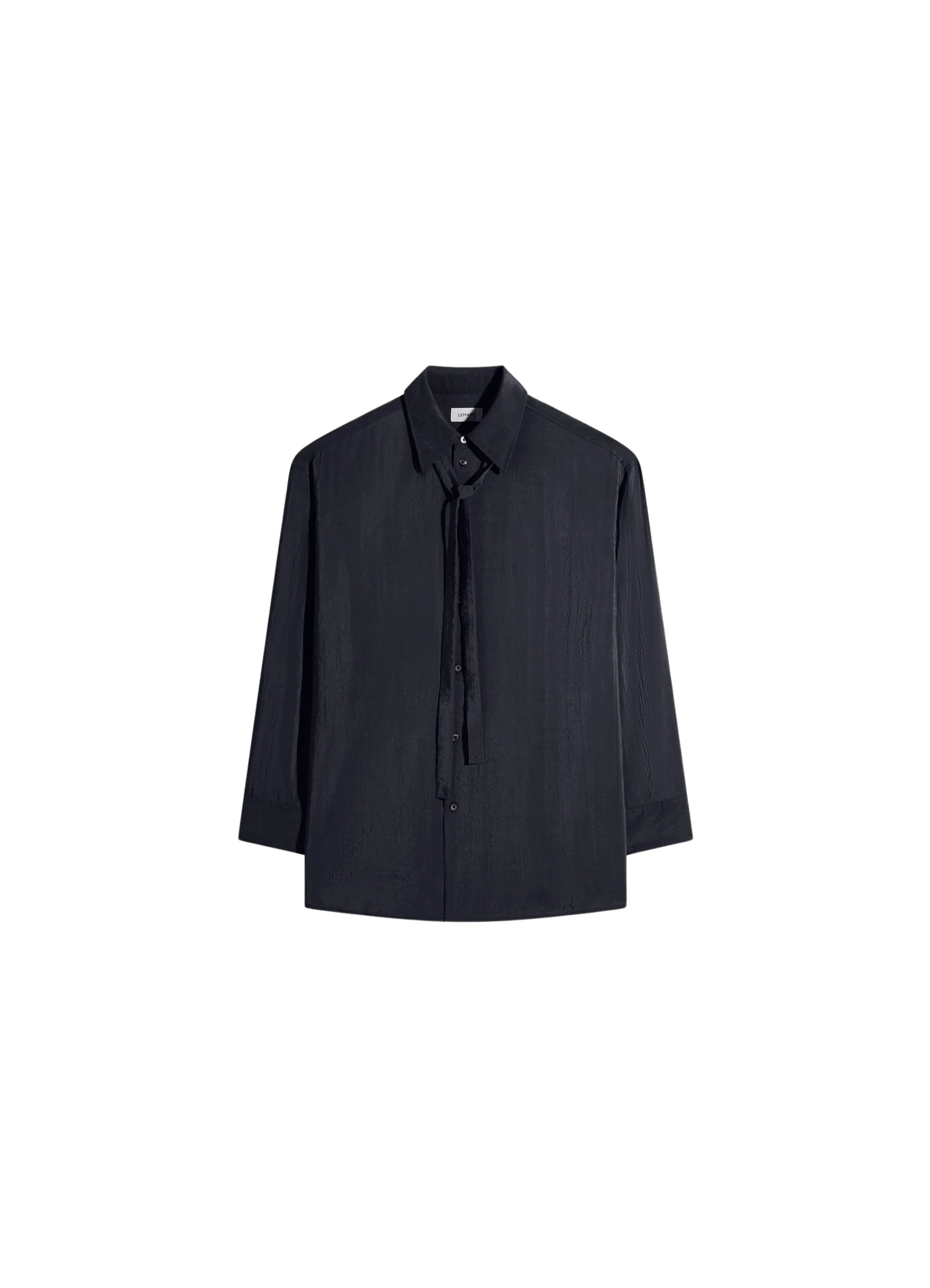 Lemaire-Long-Shirt-with-Tie-in-Dry-Silk-coveti-758581_nobg Lemaire Long Shirt with Tie in Dry Silk - Tops - Parisian Minimalist Luxury at Coveti