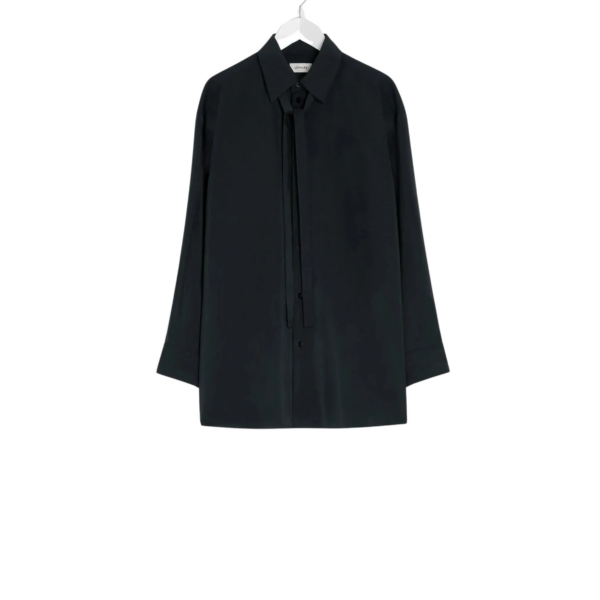 Lemaire Long Shirt with Tie in Dry Silk - Tops - Parisian Minimalist Luxury at Coveti