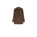 Lemaire Long Shirt with Tie in Dry Silk - Tops - Parisian Minimalist Luxury at Coveti