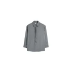 Lemaire Long Shirt with Tie in Dry Silk - Tops - Parisian Minimalist Luxury at Coveti
