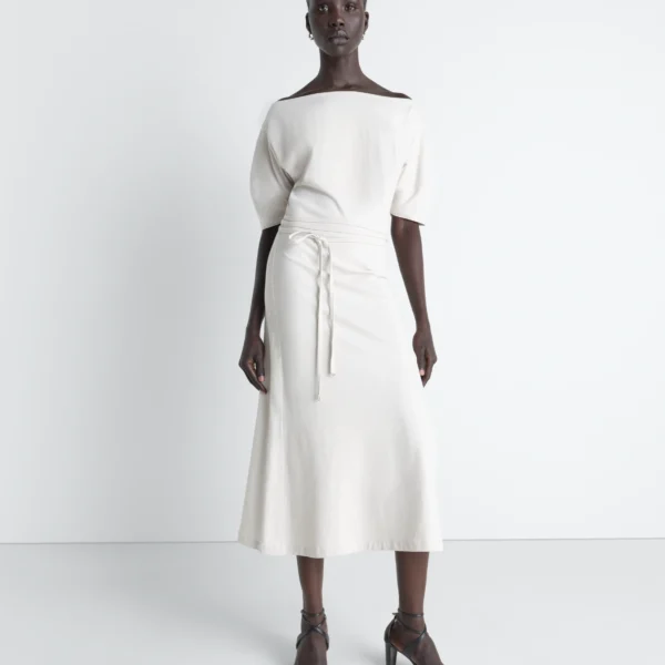 Lemaire Off Shoulder Dress in Jersey - Dresses - Parisian Minimalist Luxury at Coveti