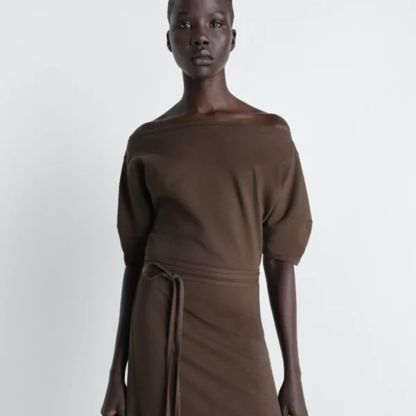 Lemaire Off Shoulder Dress in Jersey - Dresses - Parisian Minimalist Luxury at Coveti