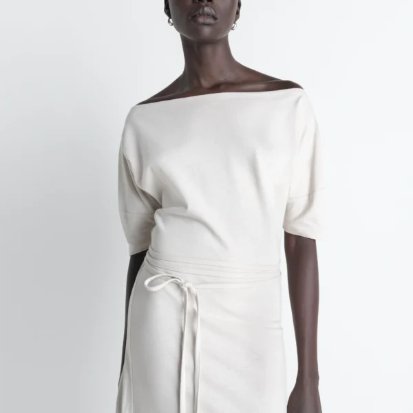 Lemaire Off Shoulder Dress in Jersey - Dresses - Parisian Minimalist Luxury at Coveti