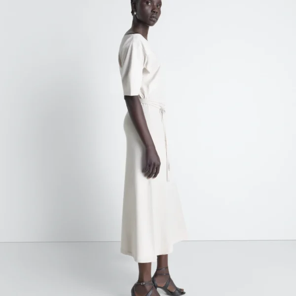 Lemaire Off Shoulder Dress in Jersey - Dresses - Parisian Minimalist Luxury at Coveti