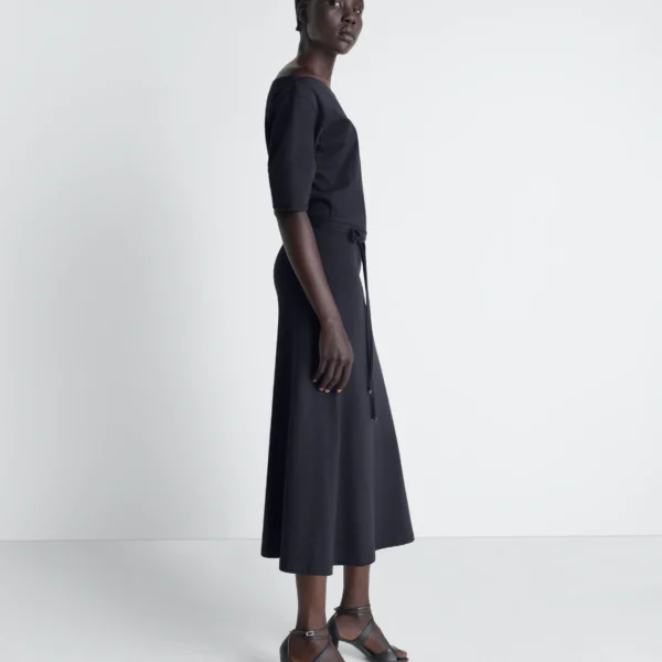 Lemaire Off Shoulder Dress in Jersey - Dresses - Parisian Minimalist Luxury at Coveti