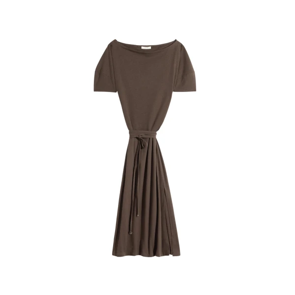 Lemaire Off Shoulder Dress in Jersey - Dresses - Parisian Minimalist Luxury at Coveti